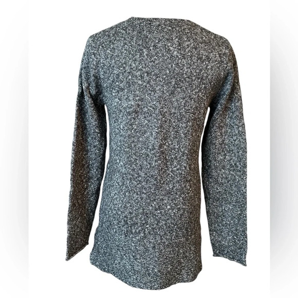 Prana “Nolan” Heathered Charcoal Grey Wool Blend Long Sleeve Tunic Style Sweater - Picture 3 of 8